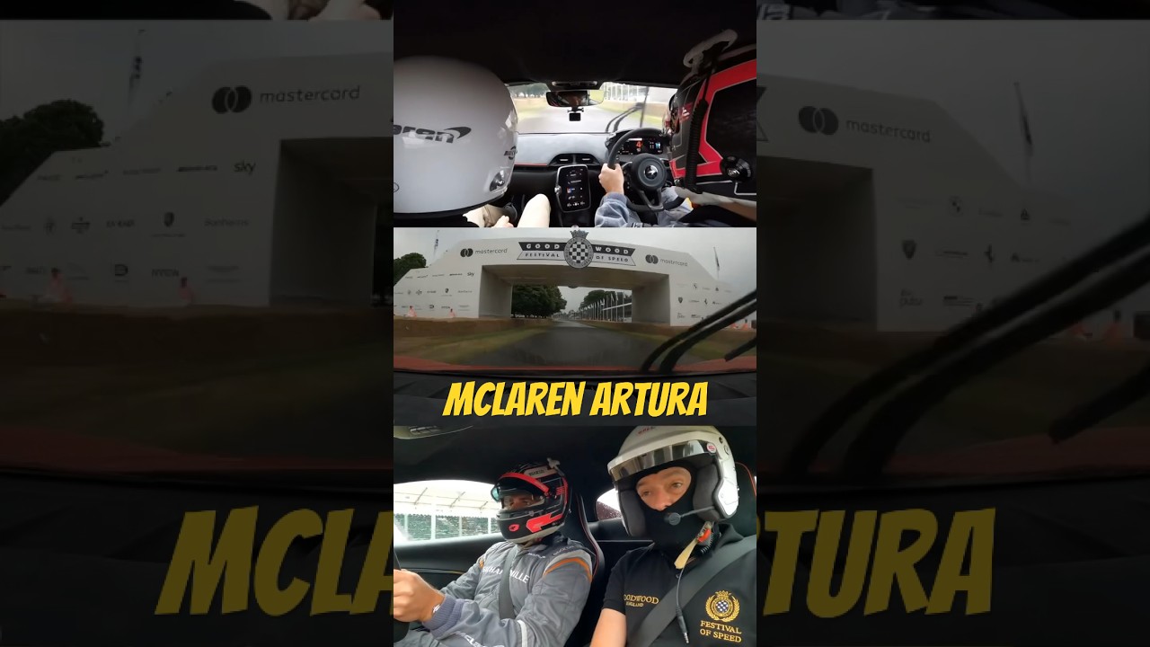 McLaren Artura – Slippery When Wet 🔥 #shorts #mclaren #mclarenartura #petrolped #goodwoodfos