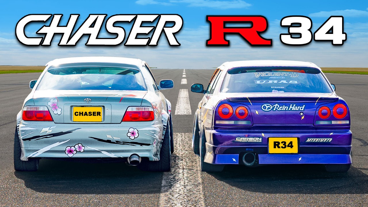 Nissan R34 v Toyota JZX100: DRAG RACE