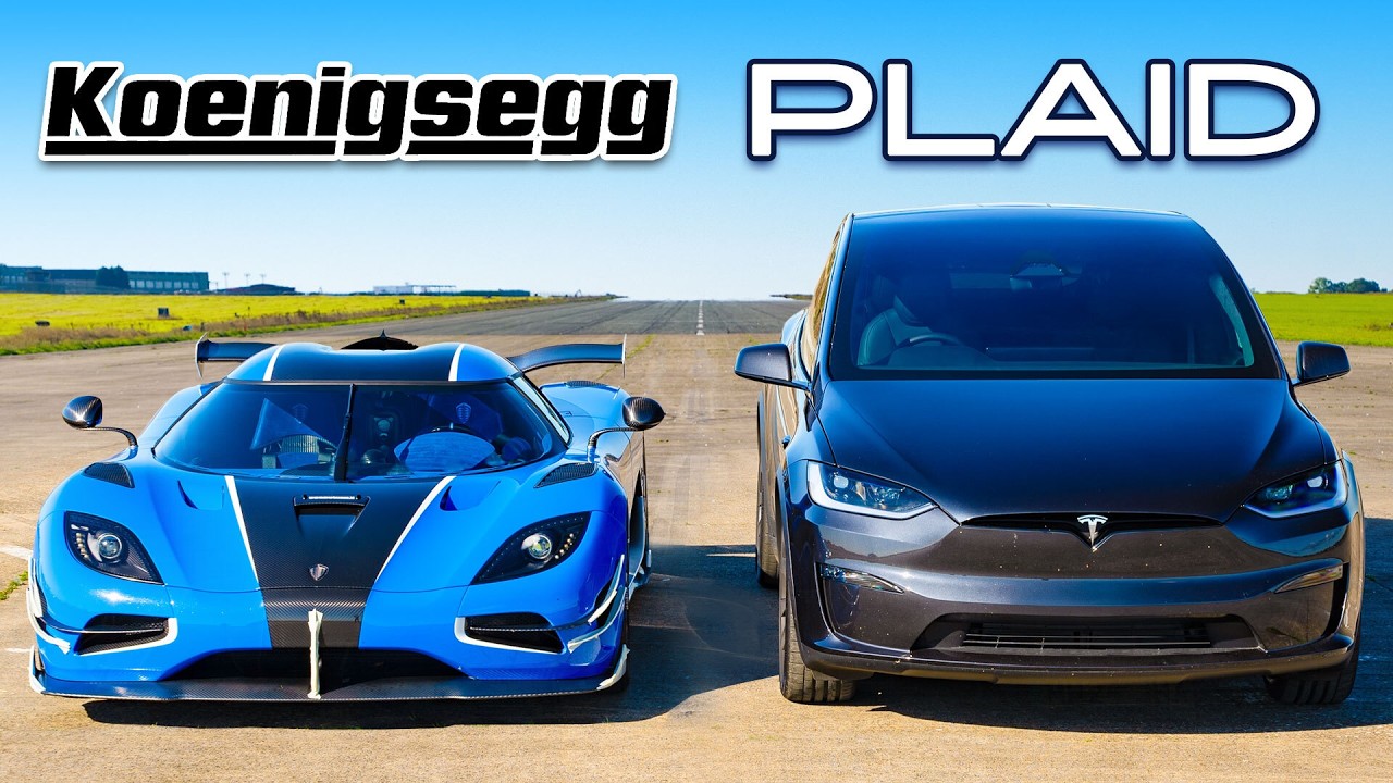 Koenigsegg v Model X Plaid: DRAG RACE