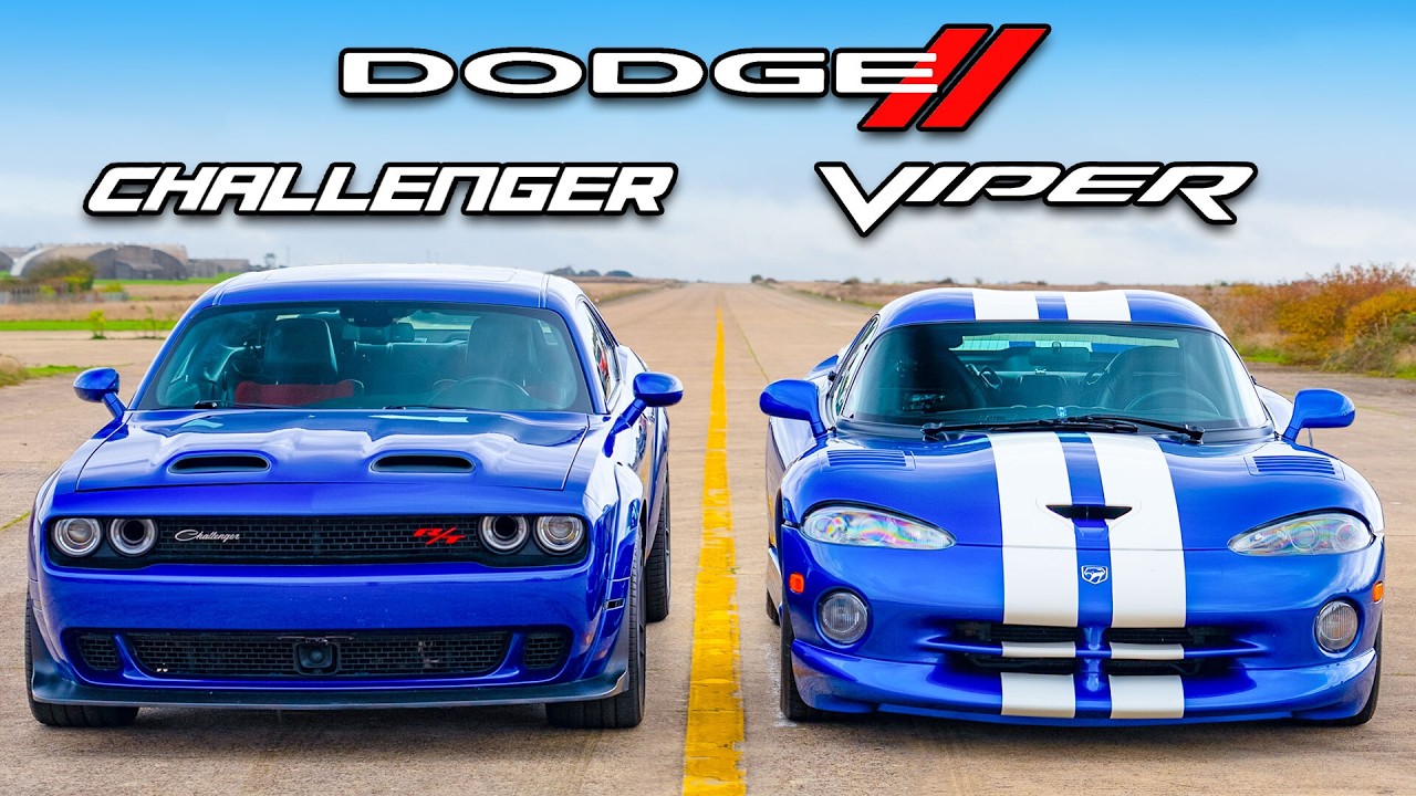 V10 Dodge Viper v V8 Challenger: DRAG RACE