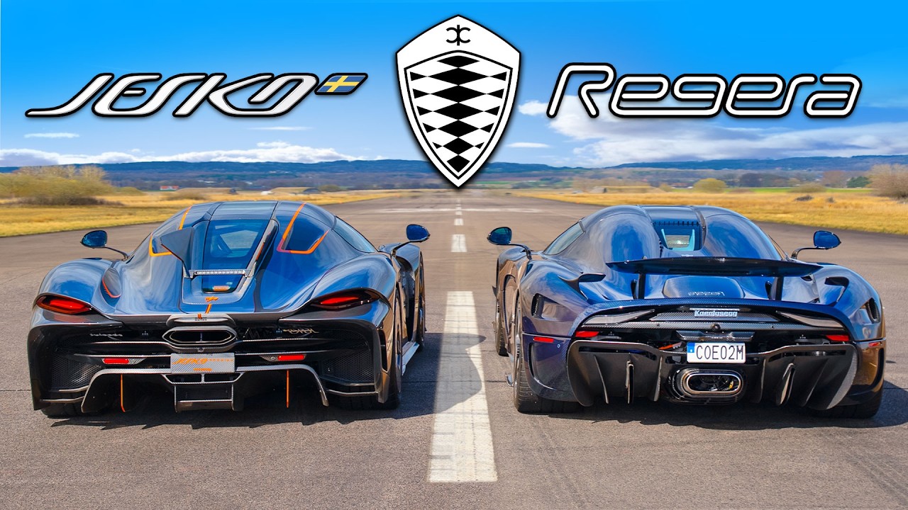 Koenigsegg Jesko Absolut v Regera: DRAG RACE