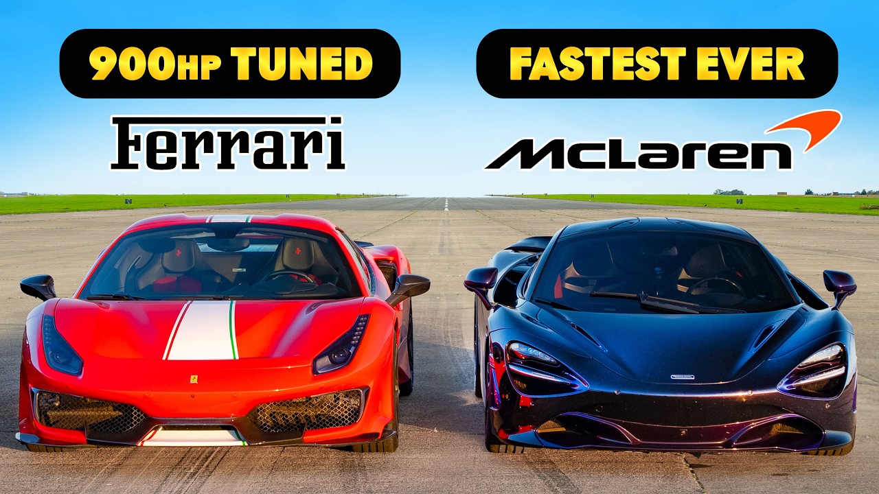 Tuned Ferrari 488 Pista v World’s FASTEST McLaren 720S: DRAG RACE