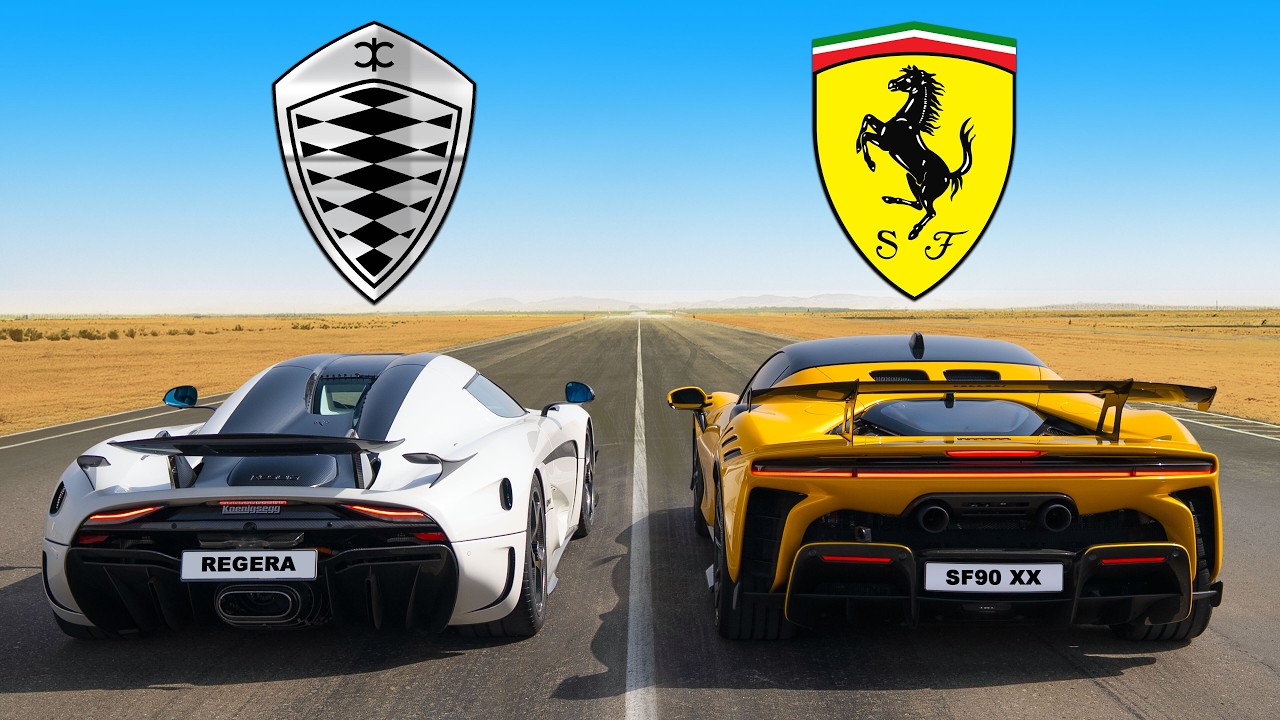 Ferrari v Koenigsegg Hypercar Hybrids: DRAG RACE