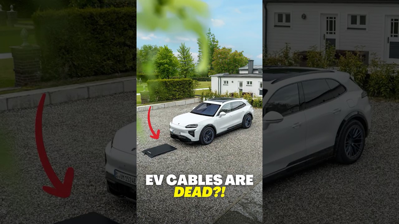 The FUTURE of EV charging? The Cayenne that charges through the floor! 🤯 #automobile #ytshorts