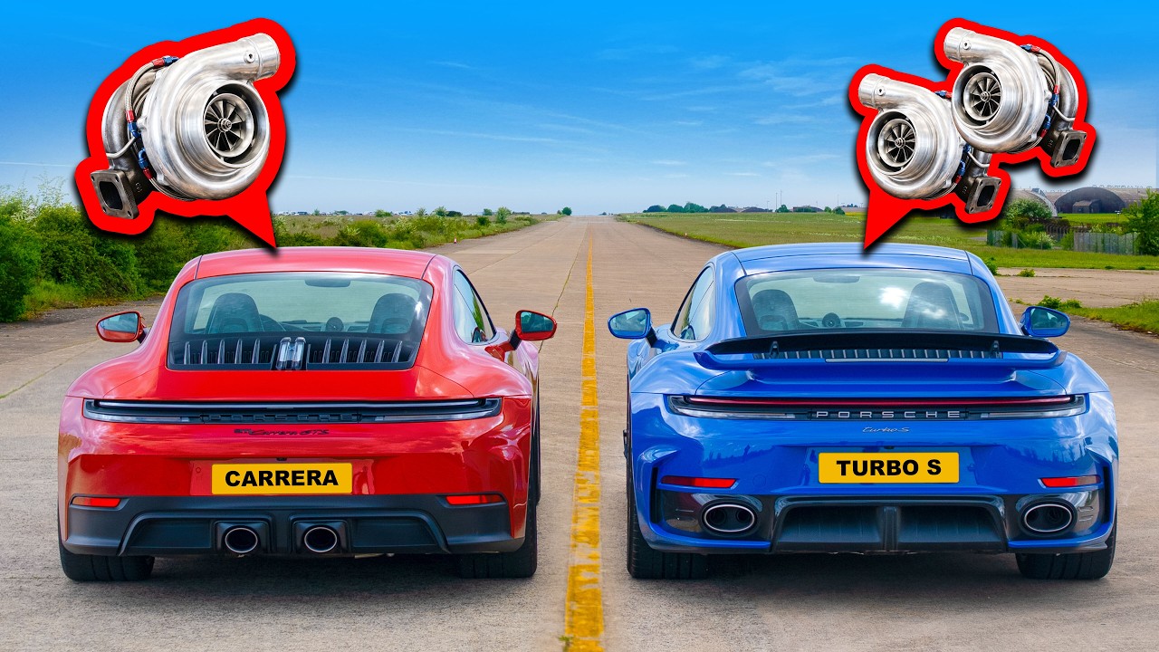 New Porsche 911: Single Turbo v Twin Turbo DRAG RACE