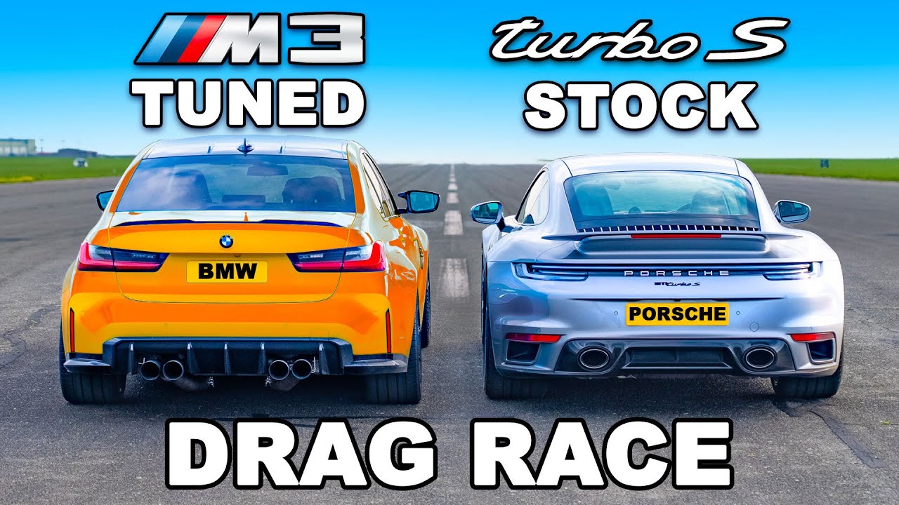 750hp BMW M3 v Porsche 911 Turbo S: DRAG RACE