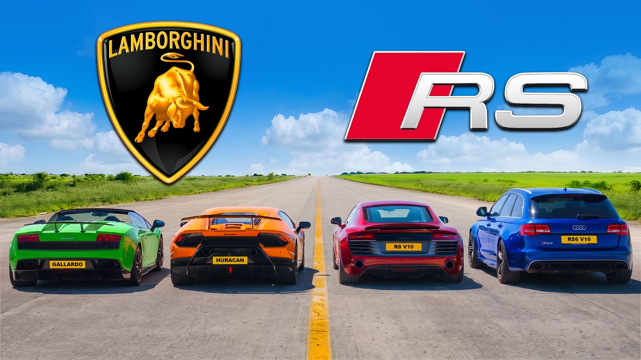 ULTIMATE V10 DRAG RACE! Lambo v Audi