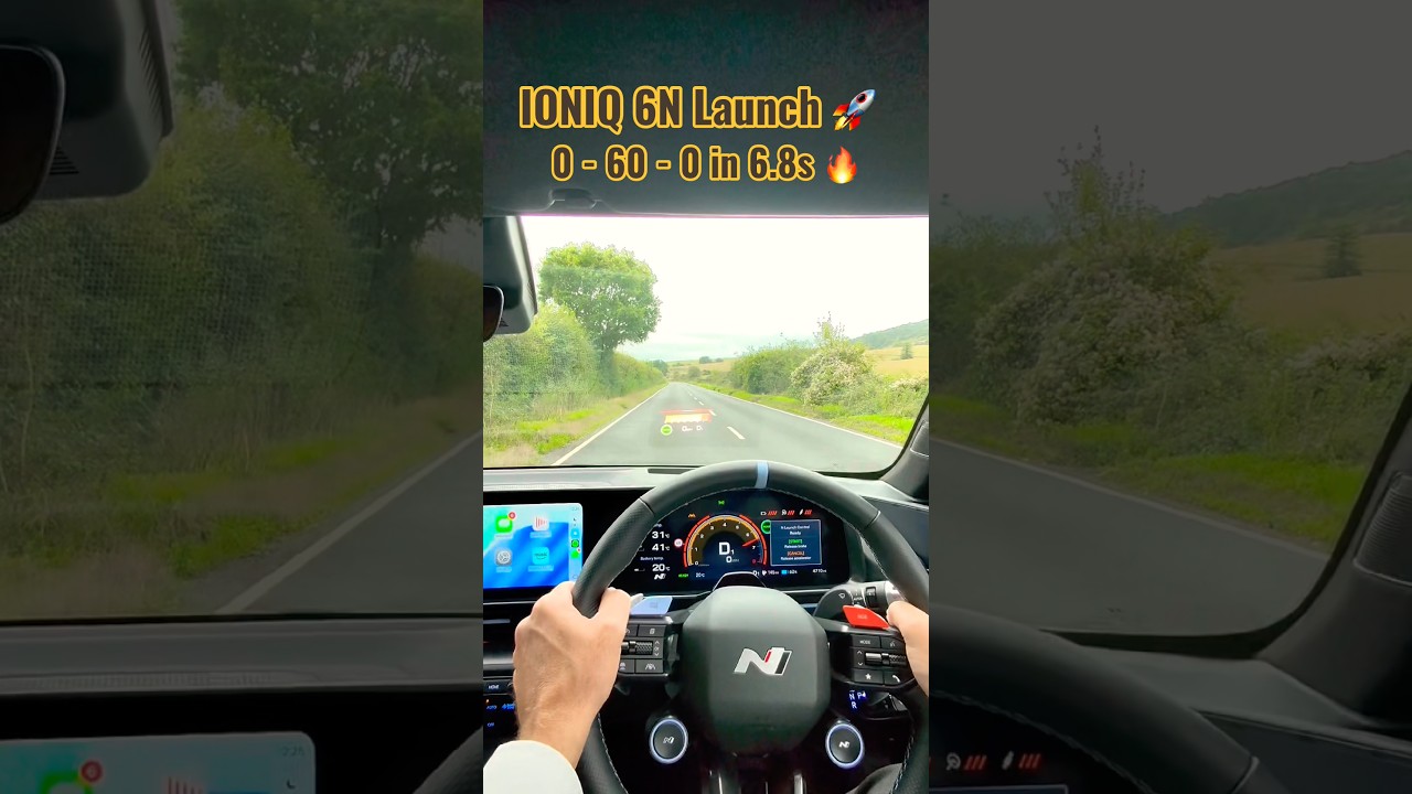 EPIC Launch Control – IONIQ 6N – 0-60-0 in 6.8s 🔥 #shorts #ioniq6n #launchcontrol