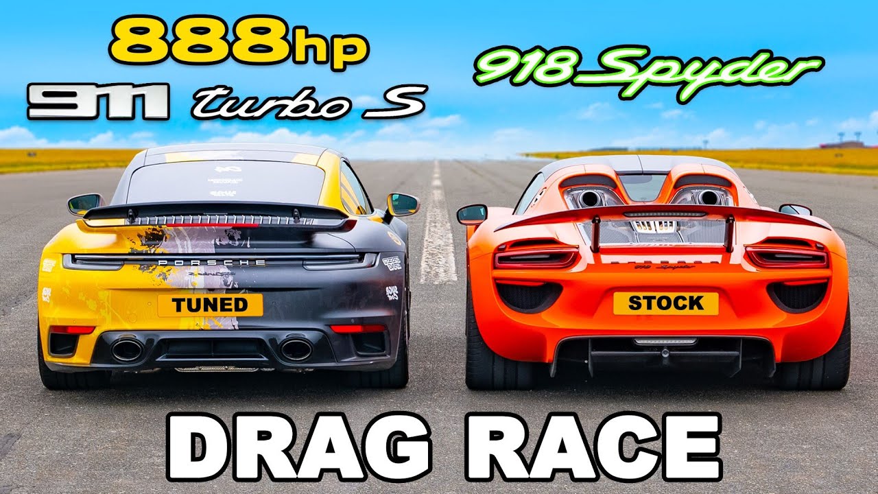 Porsche 918 Spyder v Tuned 911 Turbo S: DRAG RACE