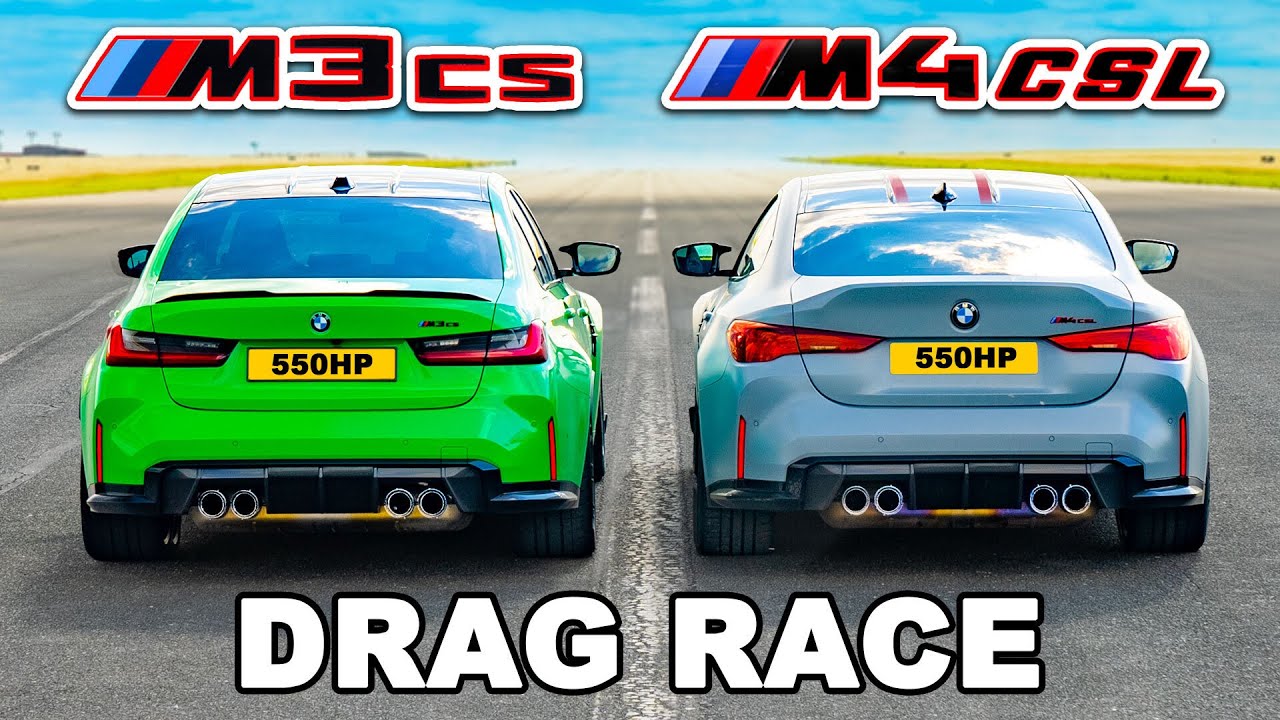 BMW M4 CSL v BMW M3 CS: DRAG RACE