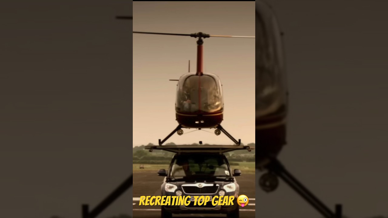 Landing a Chopper on a Škoda Yeti 🚁 #shorts #petrolped #skodayeti #topgear